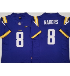 Men LSU Tigers #8 Malik Nabers Purple Stitched NCAA Jersey