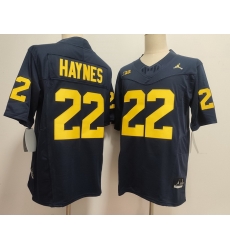 Men Michigan Wolverines Navy #22 Justice Haynes Stitched NCAA Jersey Men Michigan Wolverines Navy #22 Justice Haynes Stitched NCAA Jersey