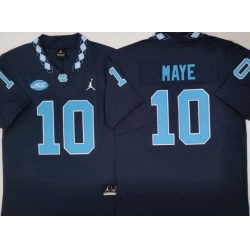 Men North Carolina Tar Heels #10 Drake Maye Navy Stitched NCAA Jersey