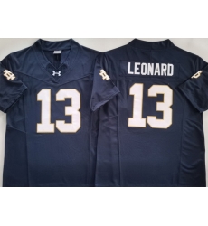Men Notre Dame Fighting Irish #13 Riley Leonard Navy Stitched NCAA Jersey II Men Notre Dame Fighting Irish #13 Riley Leonard Navy Stitched NCAA Jersey II