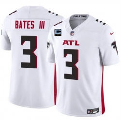 Men Atlanta Falcons 3 Jesse Bates III White 2025 F U S E With 4 Star C Patch Vapor Untouchable Limited Stitched Football Jersey