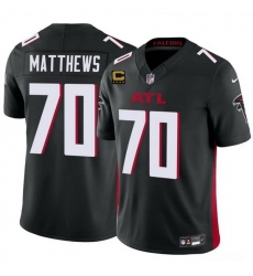 Men Atlanta Falcons 70 Jake Matthews Black 2025 F U S E With 4 Star C Patch Vapor Untouchable Limited Stitched Football Jersey Men Atlanta Falcons 70 Jake Matthews Black 2025 F U S E With 4 Star C Patch Vapor Untouchable Limited Stitched Football Jersey