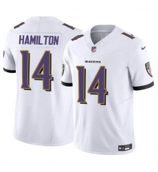 Men Baltimore Ravens 14 Kyle Hamilton White 2025 F U S E Vapor Stitched Jersey