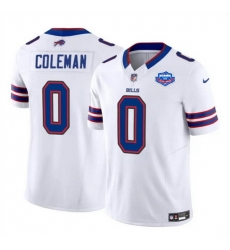 Men Buffalo Bills 0 Keon Coleman White 2025 F U S E  With Farewell Patch Vapor Untouchable Limited Stitched Football Jersey