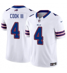 Men Buffalo Bills 4 James Cook III White 2025 F U S E  Vapor Untouchable Limited Stitched Football Jersey