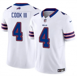 Men Buffalo Bills 4 James Cook III White 2025 F U S E  Vapor Untouchable Limited Stitched Football Jersey