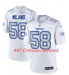 Men Buffalo Bills 47 Christian Benford White 2025 F U S E Rivalries Vapor Untouchable Limited Stitched Football Jersey