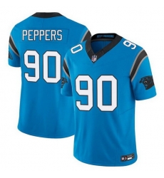 Men Carolina Panthers 90 Julius Peppers Blue F U S E Vapor Limited Stitched Football Jersey Men Carolina Panthers 90 Julius Peppers Blue F U S E Vapor Limited Stitched Football Jersey