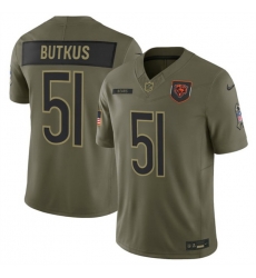 Men Chicago Bears 51 Dick Butkus Olive 2025 F U S E Salute to Service Limited Stitched Football Jersey Men Chicago Bears 51 Dick Butkus Olive 2025 F U S E Salute to Service Limited Stitched Football Jersey