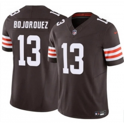 Men Cleveland Browns 13 Corey Bojorquez Brown F U S E  Vapor Limited Stitched Football Jersey