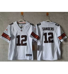 Women Cleveland Browns 12 Shedeur Sanders White 2024 F U S E Stitched Jersey Women Cleveland Browns 12 Shedeur Sanders White 2024 F U S E Stitched Jersey
