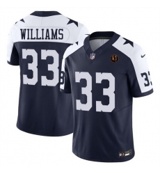 Men Dallas Cowboys 33 Javonte Williams Navy 2023 F U S E With John Madden Patch Thanksgiving Vapor Limited Stitched Football Jersey Men Dallas Cowboys 33 Javonte Williams Navy 2023 F U S E With John Madden Patch Thanksgiving Vapor Limited Stitched Football Jersey