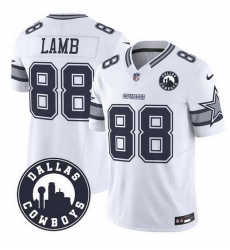 Men Dallas Cowboys 88 CeeDee Lamb White F U S E With 27Dallas City 27 Patch Vapor Limited Stitched Football Jersey Men Dallas Cowboys 88 CeeDee Lamb White F U S E With 27Dallas City 27 Patch Vapor Limited Stitched Football Jersey