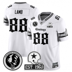 Men Dallas Cowboys Active Player Custom White 2025 F U S E  With John Madden Patch  26 Established In 1960 Patch Vapor Limited Stitched Football Jersey