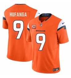 Men Denver Broncos 12 RJ Harvey Orange 2025 F U S E  With 1 Star C Patch Vapor Limited Stitched Football Jersey
