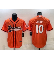 Men Denver Broncos Active Player Custom Orange With Patch Cool Base Stitched Baseball Jersey