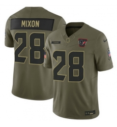 Men Houston Texans 28 Joe Mixon Olive 2025 F U S E Salute to Service Limited Stitched Football Jersey Men Houston Texans 28 Joe Mixon Olive 2025 F U S E Salute to Service Limited Stitched Football Jersey
