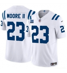 Men Indianapolis Colts 23 Kenny Moore II White 2025 F U S E With 4 Star C Patch Vapor Limited Stitched Football Jersey Men Indianapolis Colts 23 Kenny Moore II White 2025 F U S E With 4 Star C Patch Vapor Limited Stitched Football Jersey