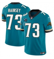 Men Jacksonville Jaguars 73 Robert Hainsey Teal 2025 F U S E  With 1 Star C Patch Prowler Throwback Vapor Limited Stitched Football Jersey