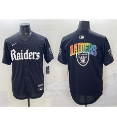 Men Las Vegas Raiders Team Big Logo Black Gothic Sin City Shadows Edition Vapor Limited Stitched Baseball Jersey 1 Men Las Vegas Raiders Team Big Logo Black Gothic Sin City Shadows Edition Vapor Limited Stitched Baseball Jersey 1