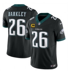 Men Philadelphia Eagles 26 Saquon Barkley Black 2025 F U S E  With 4 Star C Patch Vapor Untouchable Limited Throwback Stitched Football Jersey