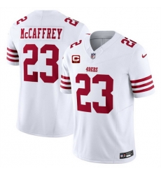 Men San Francisco 49ers 23 Christian McCaffrey White 2025 F U S E With 2 Star C Patch Vapor Untouchable Limited Stitched Football Jersey Men San Francisco 49ers 23 Christian McCaffrey White 2025 F U S E With 2 Star C Patch Vapor Untouchable Limited Stitched Football Jersey
