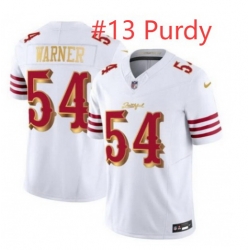 Men San Francisco 49ers Brock Purdy #13 White Gold 2025 F U S E Rivalries Vapor Limited Stitched Football Jersey