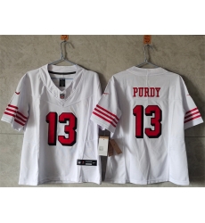 Women San Francisco 49ers 13 Brock Purdy New White F U S E Vapor Untouchable Stitched Jersey Women San Francisco 49ers 13 Brock Purdy New White F U S E Vapor Untouchable Stitched Jersey