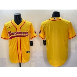 Men Tampa Bay Buccaneers Blank Gold Cool Base Stitched Baseball Jersey