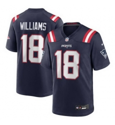 Men New England Patriots 18 Kyle Williams Navy 2025 Stitched Game Jersey Men New England Patriots 18 Kyle Williams Navy 2025 Stitched Game Jersey