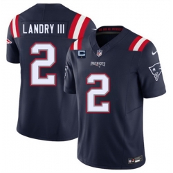 Men New England Patriots 2 Harold Landry III Navy 2025 F U S E  With 1 Star C Patch Vapor Limited Stitched Football Jersey
