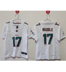 Women Miami Dolphins 17 Jaylen Waddle White F U S E Vapor Untouchable Stitched Jersey Women Miami Dolphins 17 Jaylen Waddle White F U S E Vapor Untouchable Stitched Jersey