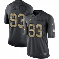 Youth Nike Miami Dolphins 93 Ndamukong Suh Limited Black 2016 Salute to Service NFL Jersey