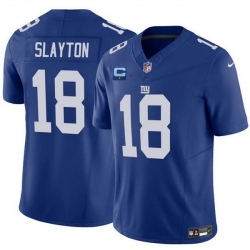 Men New York Giants 18 Darius Slayton Blue 2025 F U S E  With 1 Star C Patch Vapor Untouchable Limited Stitched Jersey