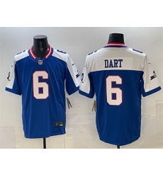Men New York Giants 6 Jaxson Dart Royal White 2025 Draft F U S E State Patch Vapor Limited Stitched Football Jersey Men New York Giants 6 Jaxson Dart Royal White 2025 Draft F U S E State Patch Vapor Limited Stitched Football Jersey