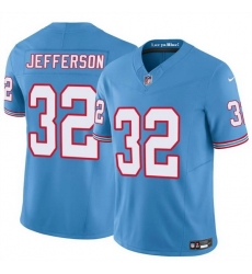 Men Tennessee Titans 32 Jermar Jefferson Blue 2025 F U S E  Throwback Vapor Limited Stitched Football Jersey