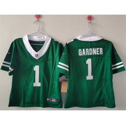 Women New York Jets 1 Ahmad Gardner Green F U S E  Vapor Stitched Jersey 