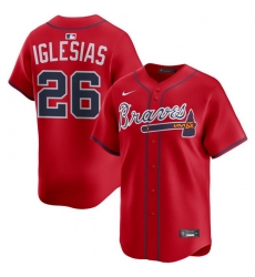 Men Atlanta Braves Nike Alternate Limited Jersey Red Iglesias Raisel 26 Men Atlanta Braves Nike Alternate Limited Jersey Red Iglesias Raisel 26