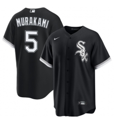Men Chicago White Sox #5 Munetaka Murakami Black Limited Stitched Baseball Jersey Men Chicago White Sox #5 Munetaka Murakami Black Limited Stitched Baseball Jersey