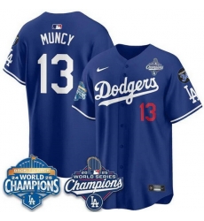Men Los Angeles Dodgers 13 Max Muncy Royal 2025 World Series Champions 26 Back to Back Champions With No 34 Patch Limited Stitched Baseball Jersey Men Los Angeles Dodgers 13 Max Muncy Royal 2025 World Series Champions 26 Back to Back Champions With No 34 Patch Limited Stitched Baseball Jersey