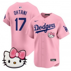 Men Los Angeles Dodgers 17 Shohei Ohtani Pink 2025 Hello Kitty Vapor Limited Stitched Baseball Jersey