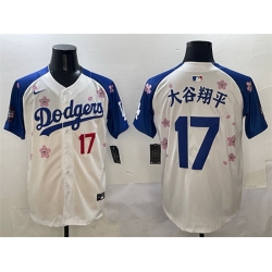 Men Los Angeles Dodgers 17 Shohei Ohtani White Royal 2025 Tokyo Series Limited Stitched Baseball Jersey