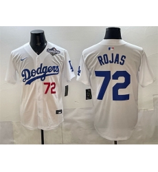 Men Los Angeles Dodgers 72 Miguel Rojas White 2025 World Series Patch Limited Stitched Baseball Jersey Men Los Angeles Dodgers 72 Miguel Rojas White 2025 World Series Patch Limited Stitched Baseball Jersey