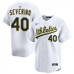 Men Athletics Nike Home Limited Custom Jersey White Severino Luis 40
