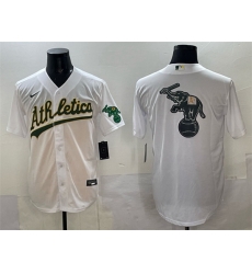 Men Oakland Athletics Team Big Logo White Stitched Baseball Jersey 1 Men Oakland Athletics Team Big Logo White Stitched Baseball Jersey 1