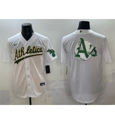 Men Oakland Athletics Team Big Logo White Stitched Baseball Jersey 2 Men Oakland Athletics Team Big Logo White Stitched Baseball Jersey 2