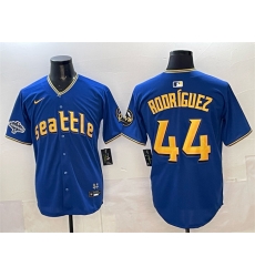 Men Seattle Mariners 44 Julio Rodr EDguez Royal With 2025 AL West Division Champions Patch City Connect Limited Stitched Baseball Jersey Men Seattle Mariners 44 Julio Rodr EDguez Royal With 2025 AL West Division Champions Patch City Connect Limited Stitched Baseball Jersey
