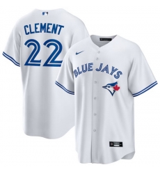 Men Toronto Blue Jays 22 Ernie Clement White Home Cool Base Stitched Baseball Jersey Men Toronto Blue Jays 22 Ernie Clement White Home Cool Base Stitched Baseball Jersey