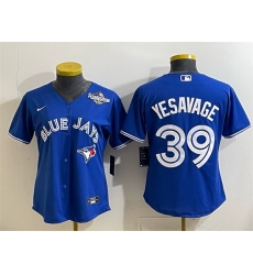 Women Toronto Blue Jays 39 Trey Yesavage Royal 2025 World Series Cool Base Stitched Baseball Jersey Women Toronto Blue Jays 39 Trey Yesavage Royal 2025 World Series Cool Base Stitched Baseball Jersey