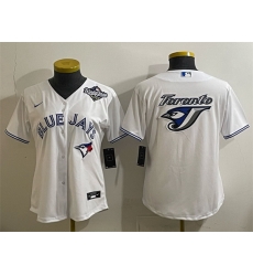 Women Toronto Blue Jays Team Big Logo White 2025 World Series Cool Base Stitched Baseball Jersey Women Toronto Blue Jays Team Big Logo White 2025 World Series Cool Base Stitched Baseball Jersey